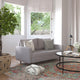 Slate Gray |#| Compact Slate Gray Faux Linen Upholstered Tufted Loveseat with Wooden Legs