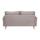 Slate Gray |#| Compact Slate Gray Faux Linen Upholstered Tufted Loveseat with Wooden Legs