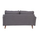 Dark Gray |#| Compact Dark Gray Faux Linen Upholstered Tufted Loveseat with Wooden Legs