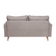 Slate Gray |#| Compact Slate Gray Faux Linen Upholstered Tufted Loveseat with Wooden Legs