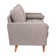 Slate Gray |#| Compact Slate Gray Faux Linen Upholstered Tufted Sofa with Wooden Legs