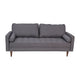 Dark Gray |#| Compact Dark Gray Faux Linen Upholstered Tufted Sofa with Wooden Legs