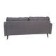 Dark Gray |#| Compact Dark Gray Faux Linen Upholstered Tufted Sofa with Wooden Legs