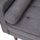 Dark Gray |#| Compact Dark Gray Faux Linen Upholstered Tufted Sofa with Wooden Legs
