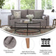 Slate Gray |#| Compact Slate Gray Faux Linen Upholstered Tufted Sofa with Wooden Legs