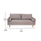 Slate Gray |#| Compact Slate Gray Faux Linen Upholstered Tufted Sofa with Wooden Legs
