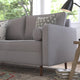 Slate Gray |#| Compact Slate Gray Faux Linen Upholstered Tufted Sofa with Wooden Legs