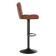 Cognac |#| Set of 2 Commercial Armless Adjustable Height Barstools in Cognac LeatherSoft