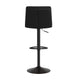 Black |#| Set of 2 Commercial Armless Adjustable Height Barstools in Black LeatherSoft