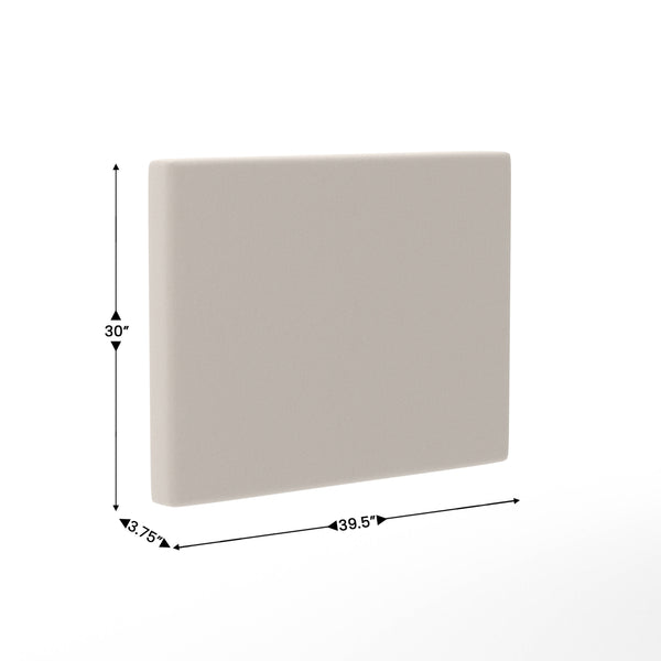 Beige |#| Upholstered Twin Headboard with 2 Power Outlets, 1 USB, 1 USB-C Port in Beige