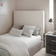 Beige |#| Upholstered Twin Headboard with 2 Power Outlets, 1 USB, 1 USB-C Port in Beige