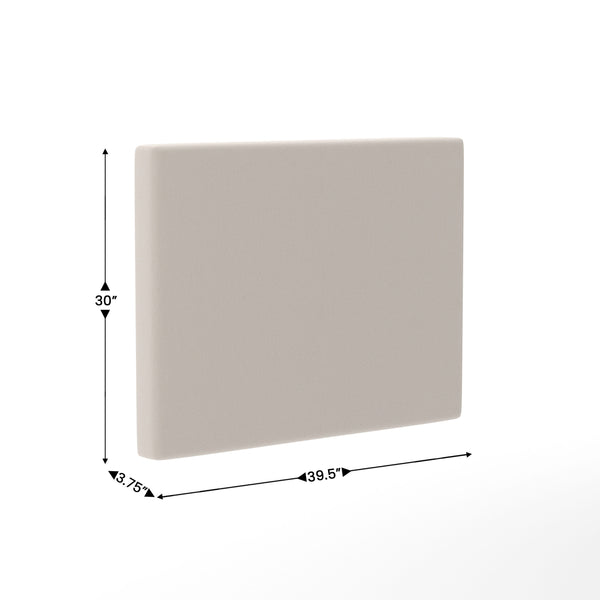 Beige |#| Upholstered Twin Headboard with 2 Power Outlets, 1 USB, 1 USB-C Port in Beige