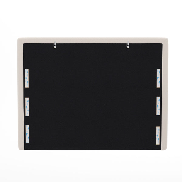 Beige |#| Upholstered Twin Headboard with 2 Power Outlets, 1 USB, 1 USB-C Port in Beige