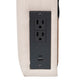 Beige |#| Upholstered Twin Headboard with 2 Power Outlets, 1 USB, 1 USB-C Port in Beige