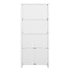 Gray Frame/Brushed Nickel Hardware |#| Gray 4 Tier Shaker Style Bookcase with Cabinet and Brushed Nickel Hardware