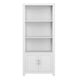 Gray Frame/Brushed Nickel Hardware |#| Gray 4 Tier Shaker Style Bookcase with Cabinet and Brushed Nickel Hardware