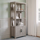 Gray Frame/Oil Rubbed Bronze Hardware |#| Gray Wash 4 Tier Shaker Style Bookcase with Cabinet and Oil Rubbed Brnz Hardware