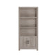 Gray Frame/Oil Rubbed Bronze Hardware |#| Gray Wash 4 Tier Shaker Style Bookcase with Cabinet and Oil Rubbed Brnz Hardware