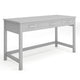 Gray Frame/Brushed Nickel Hardware |#| Gray Shaker Style Home Office Desk with 3 Drawers and Brushed Nickel Hardware