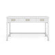 White Frame/Polished Brass Hardware |#| White Shaker Style Home Office Desk with 3 Drawers and Polished Brass Hardware