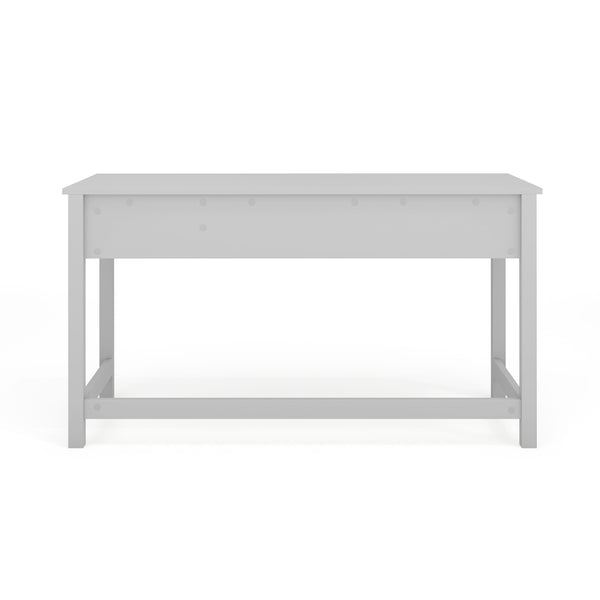 Gray Frame/Brushed Nickel Hardware |#| Gray Shaker Style Home Office Desk with 3 Drawers and Brushed Nickel Hardware