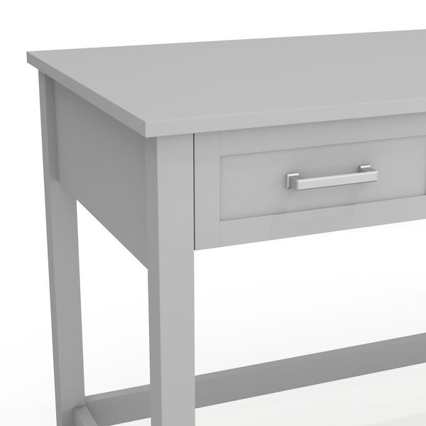Gray Frame/Brushed Nickel Hardware |#| Gray Shaker Style Home Office Desk with 3 Drawers and Brushed Nickel Hardware