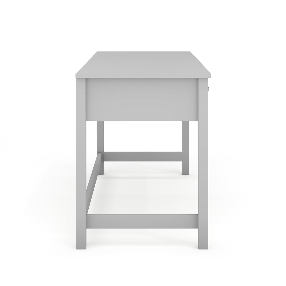 Gray Frame/Brushed Nickel Hardware |#| Gray Shaker Style Home Office Desk with 3 Drawers and Brushed Nickel Hardware