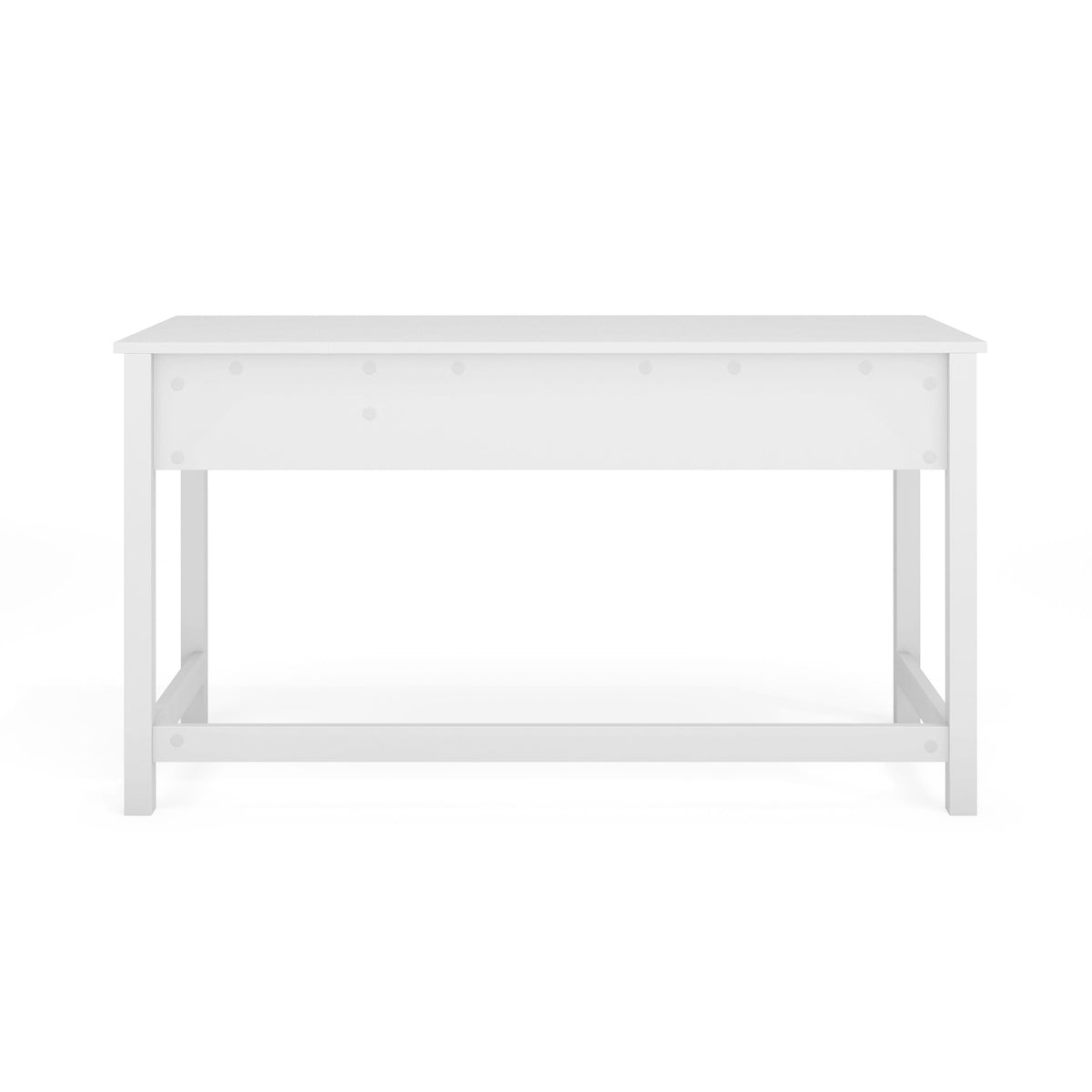 White Frame/Polished Brass Hardware |#| White Shaker Style Home Office Desk with 3 Drawers and Polished Brass Hardware