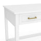 White Frame/Polished Brass Hardware |#| White Shaker Style Home Office Desk with 3 Drawers and Polished Brass Hardware
