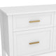 White Shaker Style Home Office Lateral File Cabinet with Polished Brass Hardware