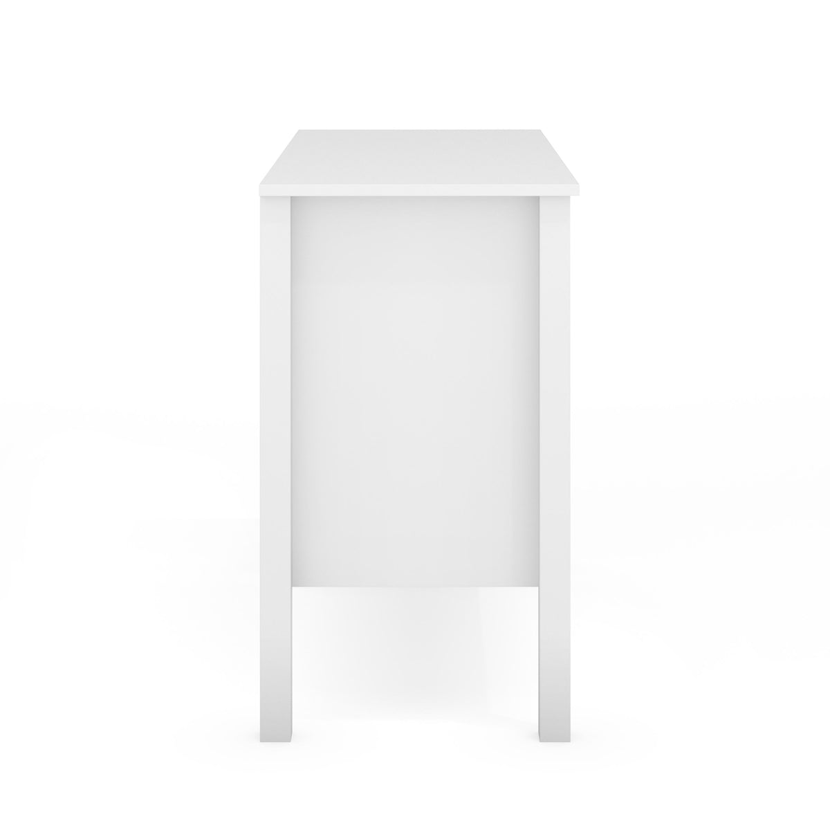 White Shaker Style Home Office Lateral File Cabinet with Polished Brass Hardware