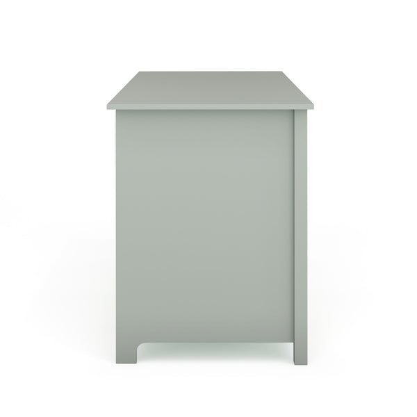 Sage Frame/Polished Brass Hardware |#| Sage Shaker Style Home Office Desk with Storage and Polished Brass Hardware