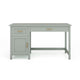 Sage Frame/Polished Brass Hardware |#| Sage Shaker Style Home Office Desk with Storage and Polished Brass Hardware