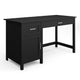 Black Frame/Brushed Nickel Hardware |#| Black Shaker Style Home Office Desk with Storage and Brushed Nickel Hardware