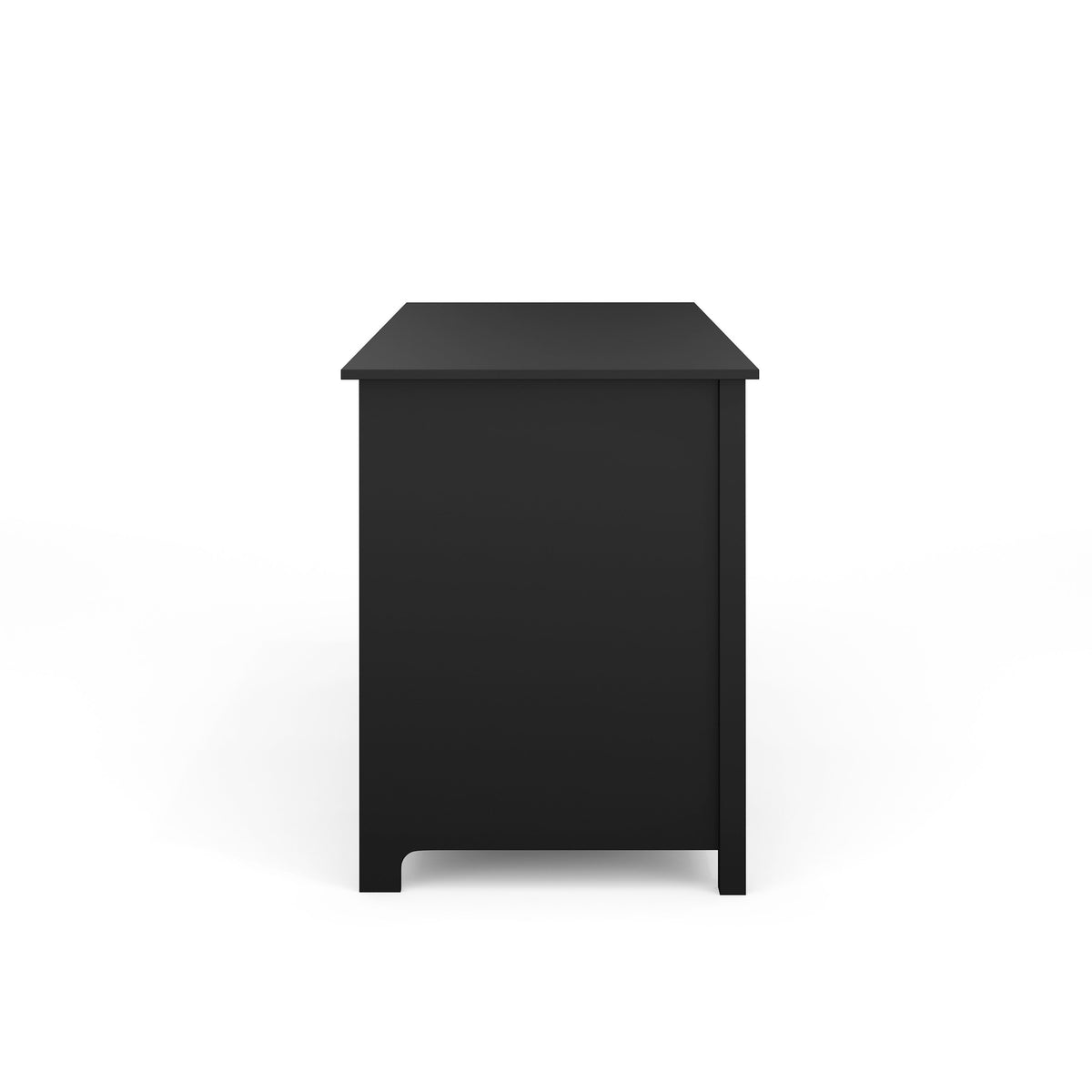 Black Frame/Brushed Nickel Hardware |#| Black Shaker Style Home Office Desk with Storage and Brushed Nickel Hardware