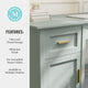 Sage Frame/Polished Brass Hardware |#| Sage Shaker Style Home Office Desk with Storage and Polished Brass Hardware