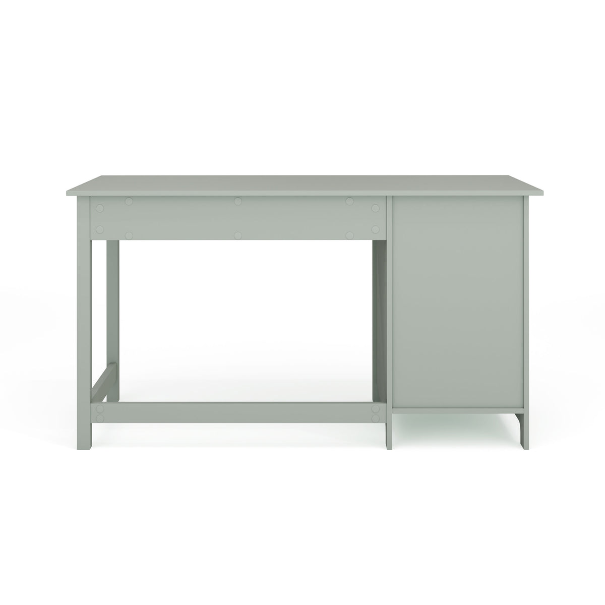 Sage Frame/Polished Brass Hardware |#| Sage Shaker Style Home Office Desk with Storage and Polished Brass Hardware