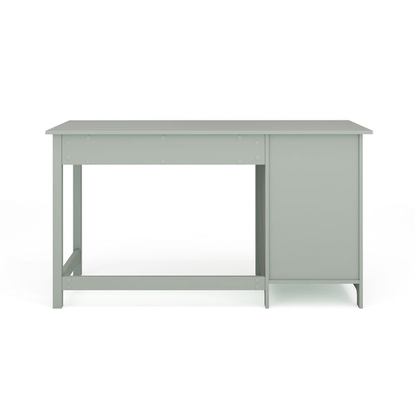 Sage Frame/Polished Brass Hardware |#| Sage Shaker Style Home Office Desk with Storage and Polished Brass Hardware