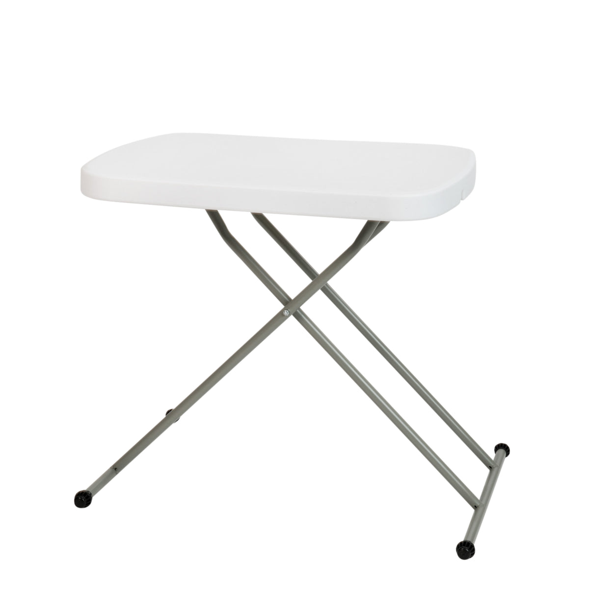 26" |#| 26 Inch Height Adjustable Plastic Folding TV Tray/Laptop Table in Granite White