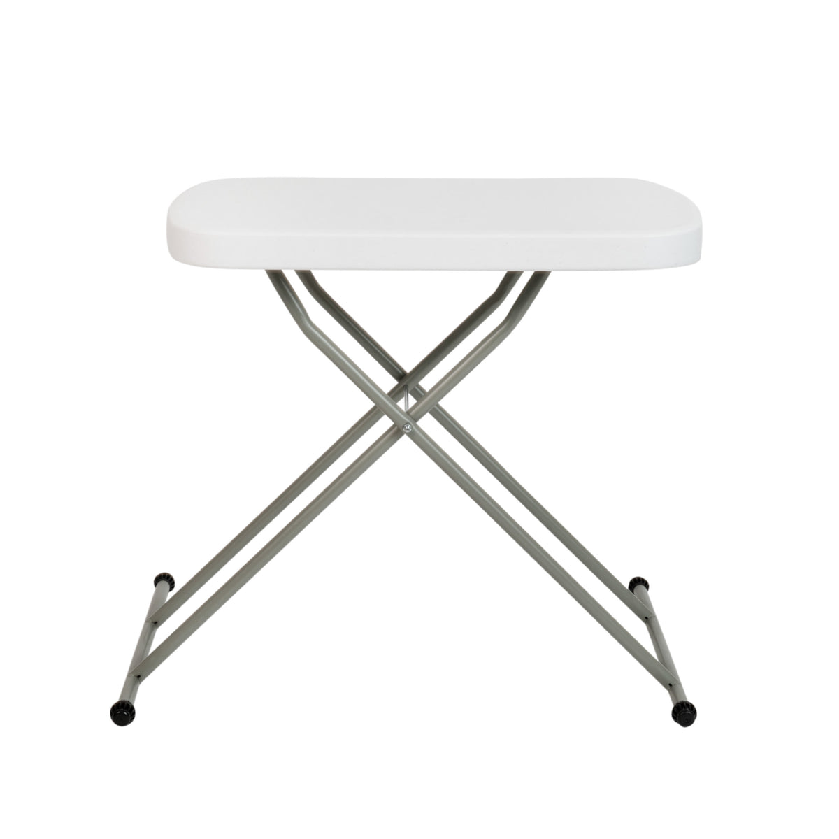 26" |#| 26 Inch Height Adjustable Plastic Folding TV Tray/Laptop Table in Granite White