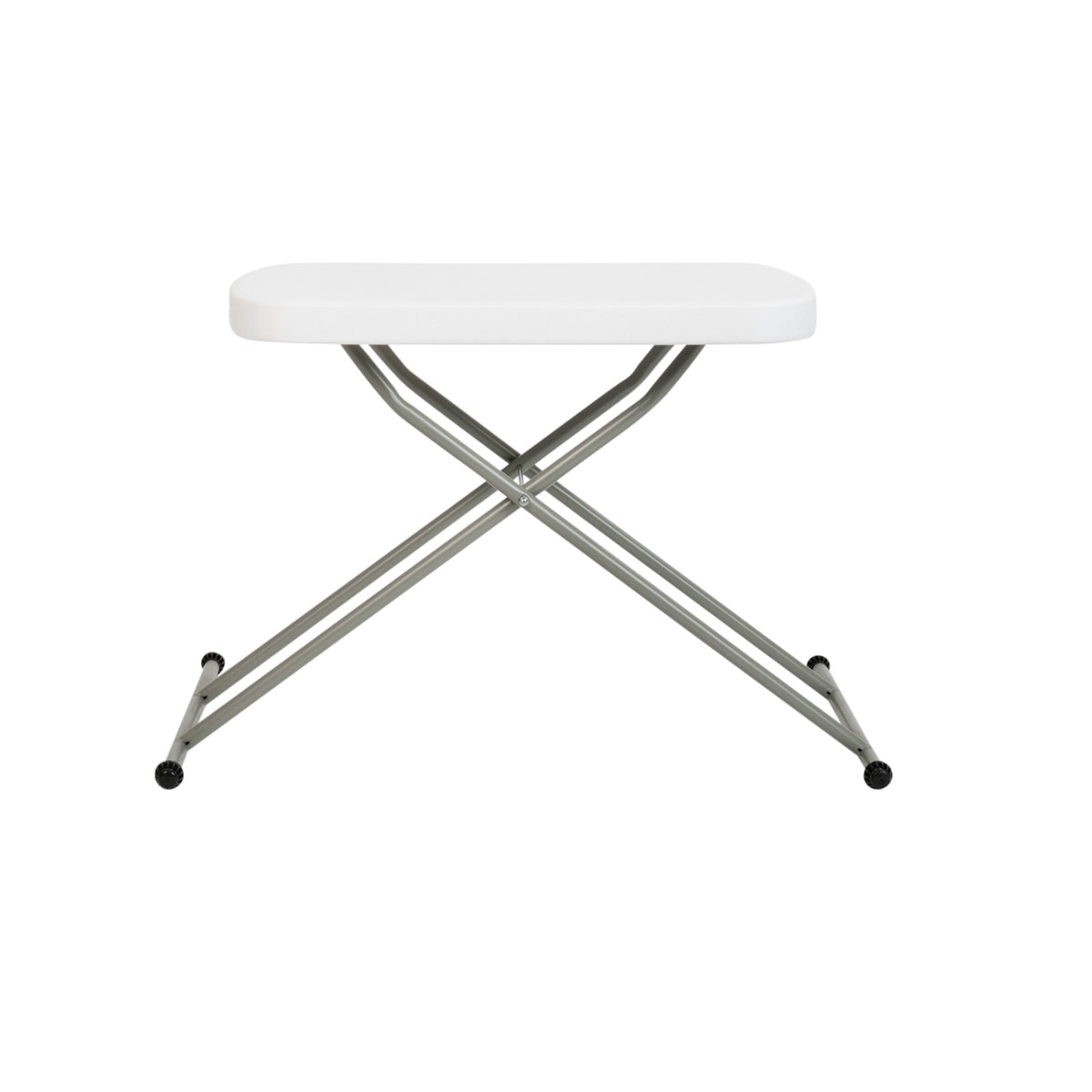 26" |#| 26 Inch Height Adjustable Plastic Folding TV Tray/Laptop Table in Granite White