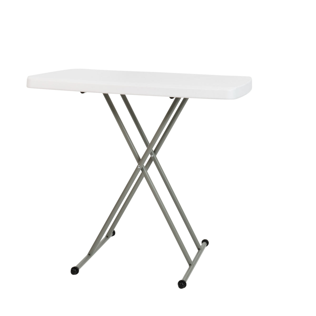 30" |#| 30 Inch Height Adjustable Plastic Folding TV Tray/Laptop Table in Granite White