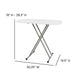30" |#| 30 Inch Height Adjustable Plastic Folding TV Tray/Laptop Table in Granite White