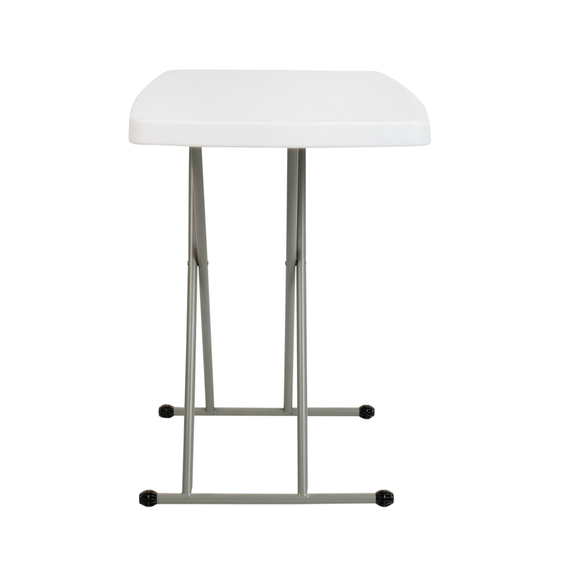 30" |#| 30 Inch Height Adjustable Plastic Folding TV Tray/Laptop Table in Granite White