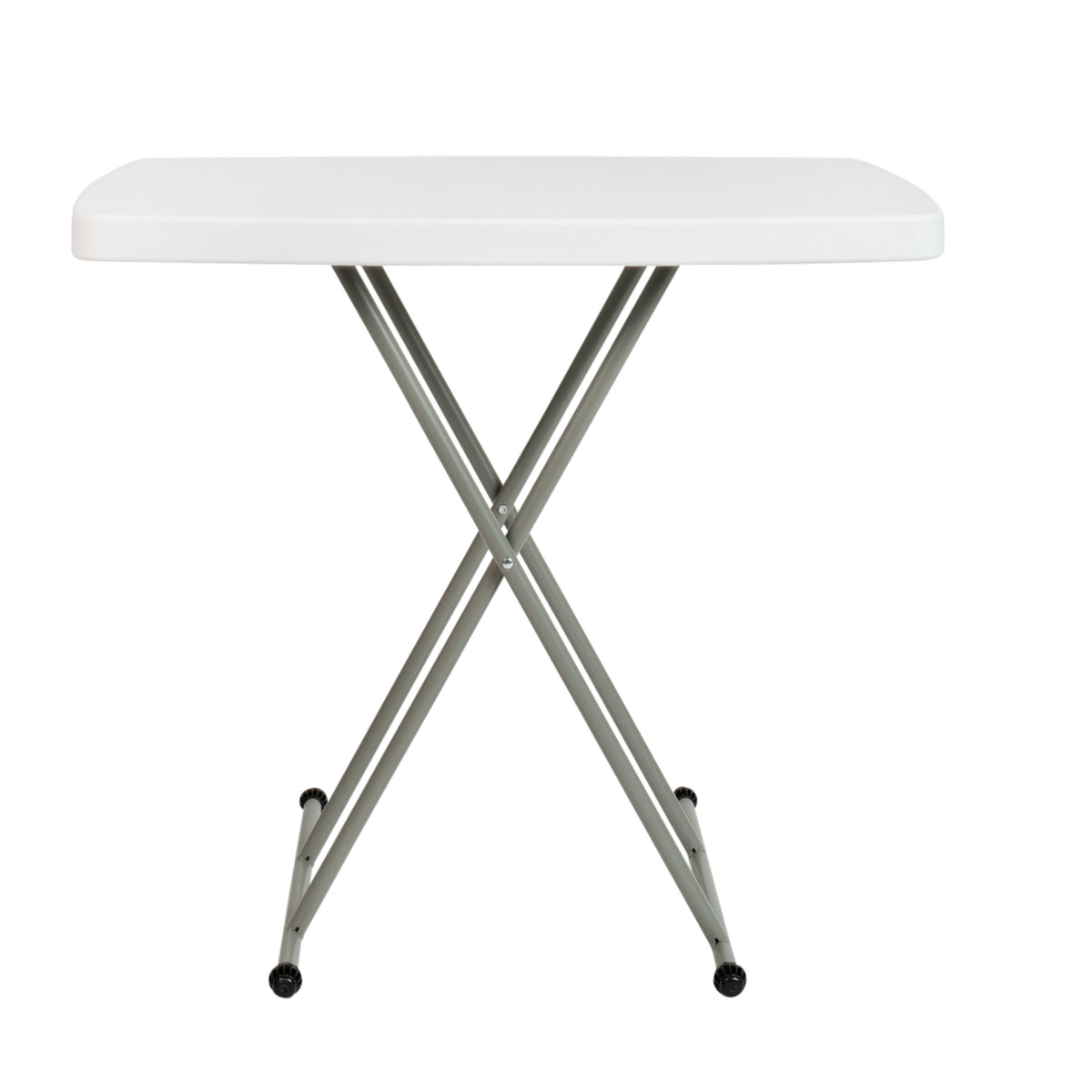 30" |#| 30 Inch Height Adjustable Plastic Folding TV Tray/Laptop Table in Granite White