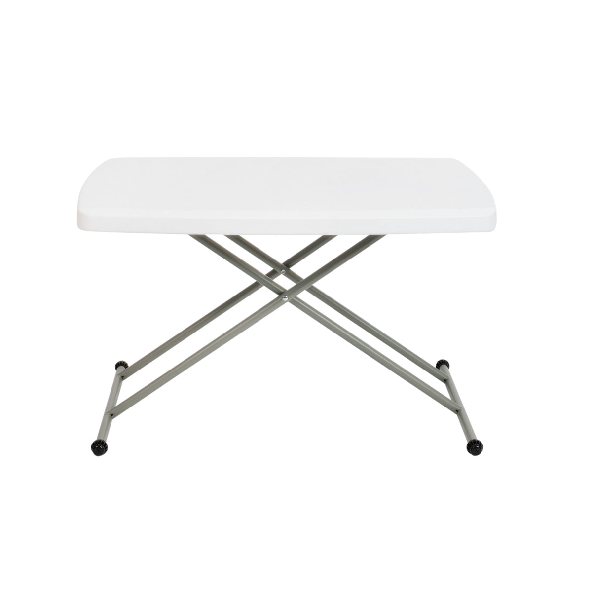 30" |#| 30 Inch Height Adjustable Plastic Folding TV Tray/Laptop Table in Granite White