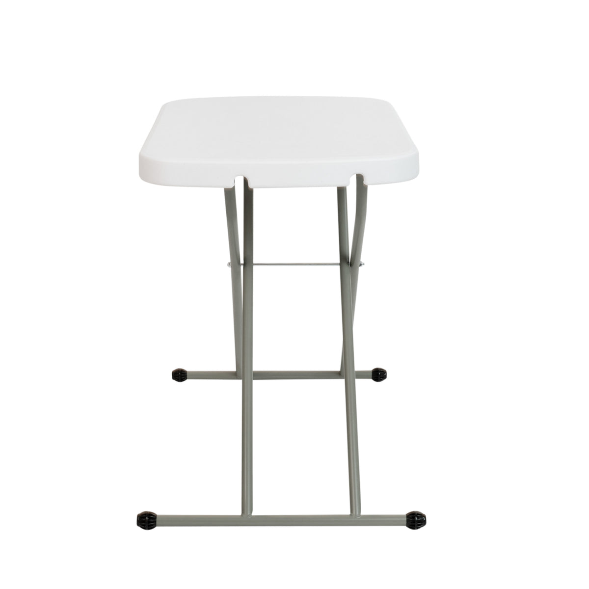26" |#| 26 Inch Height Adjustable Plastic Folding TV Tray/Laptop Table in Granite White