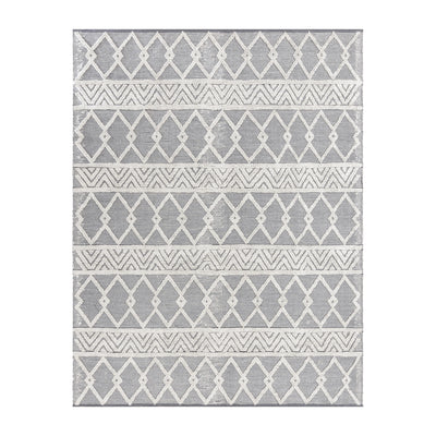 Indoor Geometric Area Rug - Hand Woven Area Rug with Diamond Pattern, Polyester/Cotton Blend