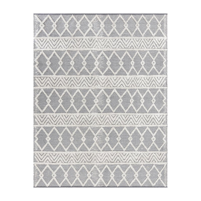 Indoor Geometric Area Rug - Hand Woven Area Rug with Diamond Pattern, Polyester/Cotton Blend - View 1