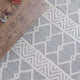 Gray/Ivory |#| Indoor Hand Woven Bohemian 5' x 7' Area Rug in Gray with Ivory Diamond Pattern